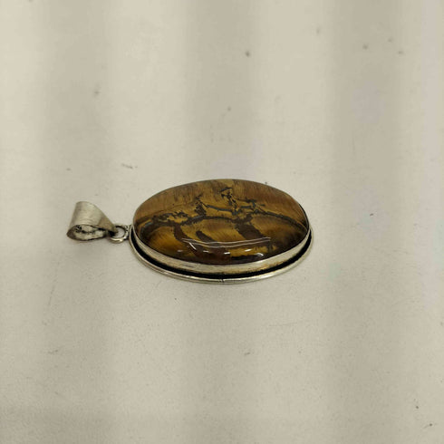 925刻印 タイガーアイ ネックレス トップペンダント メンズ